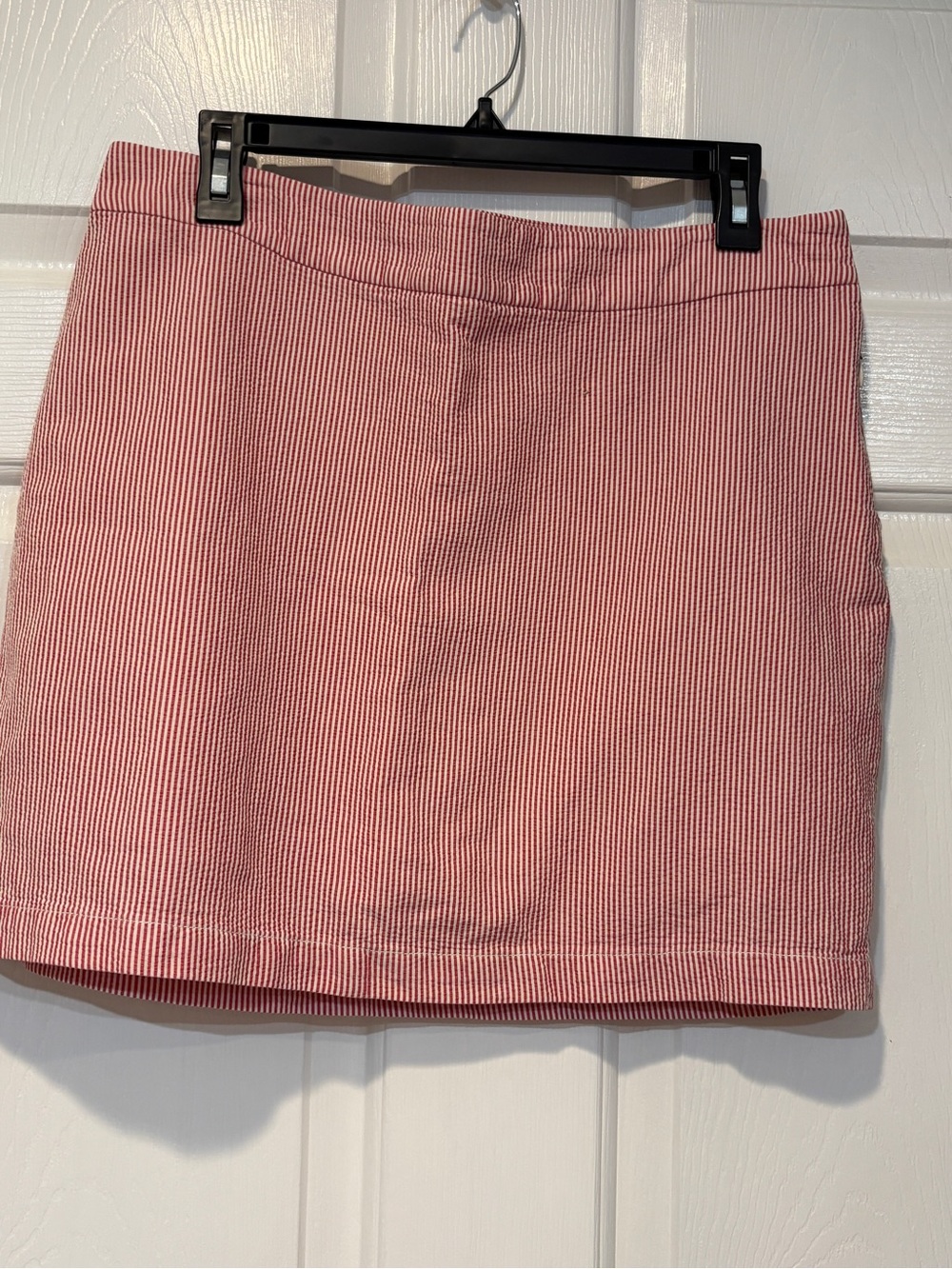 Talbots Red Seersucker A-Line Mini Skort